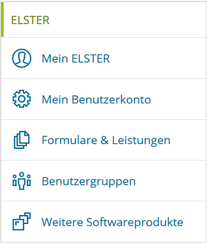 Hier sieht man eine Tabelle mit Symbolen und Namen der verschiedenen Menüpunkte